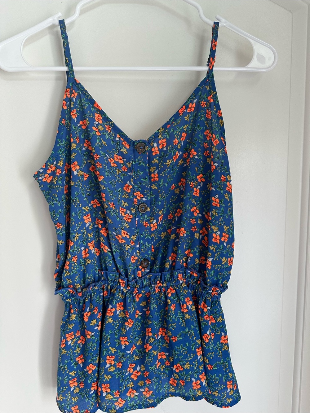 Sienna Sky Navy Camisole with Orange and Green Floral Print